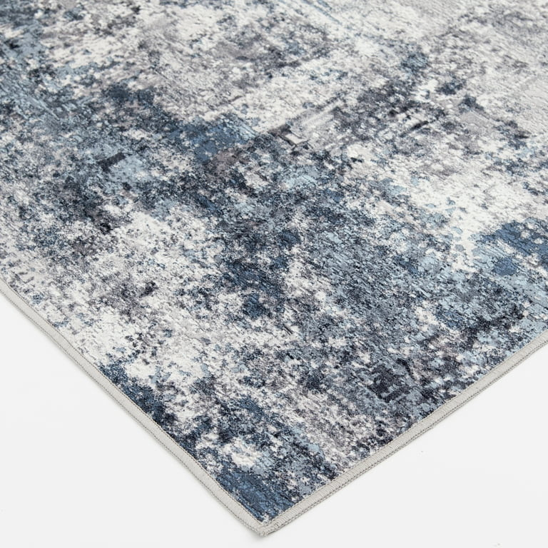 Better Homes and Gardens Abstract Machine Washable Area Rug, Navy, 5'x7' - Walmart.com | Walmart (US)
