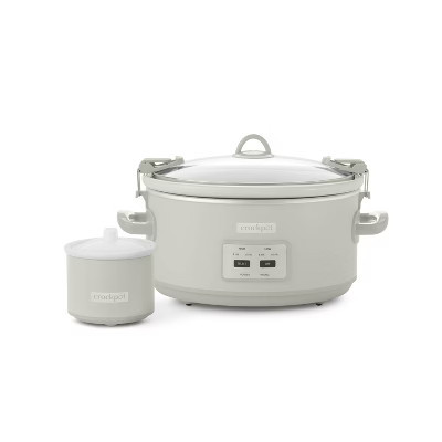 Crock-Pot Designer Series 7qt Slow Cooker with Bonus Little Dipper Mushroom: 4 Settings, Stoneware, Stainless Steel, Keep Warm | Target