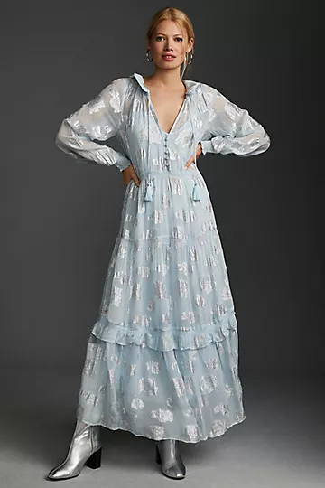 The Marais Chiffon Maxi Dress: Shine Edition | Anthropologie (US)