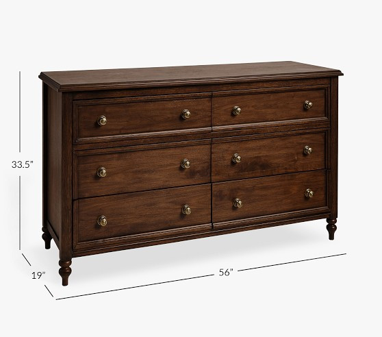 Chris Loves Julia Turned Wood 6-Drawer Dresser (56w x 19d") | Pottery Barn Kids
