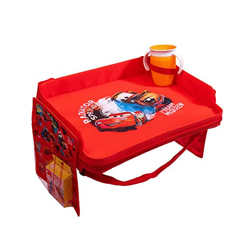 J.L. Childress Disney Baby 3-IN-1 Kids Travel Tray & Tablet Holder - Car Seat Lap Tray Desk for Toddlers, Road Trip Essentials, Activity Table, Travel Accessories - Cars | Amazon (US)