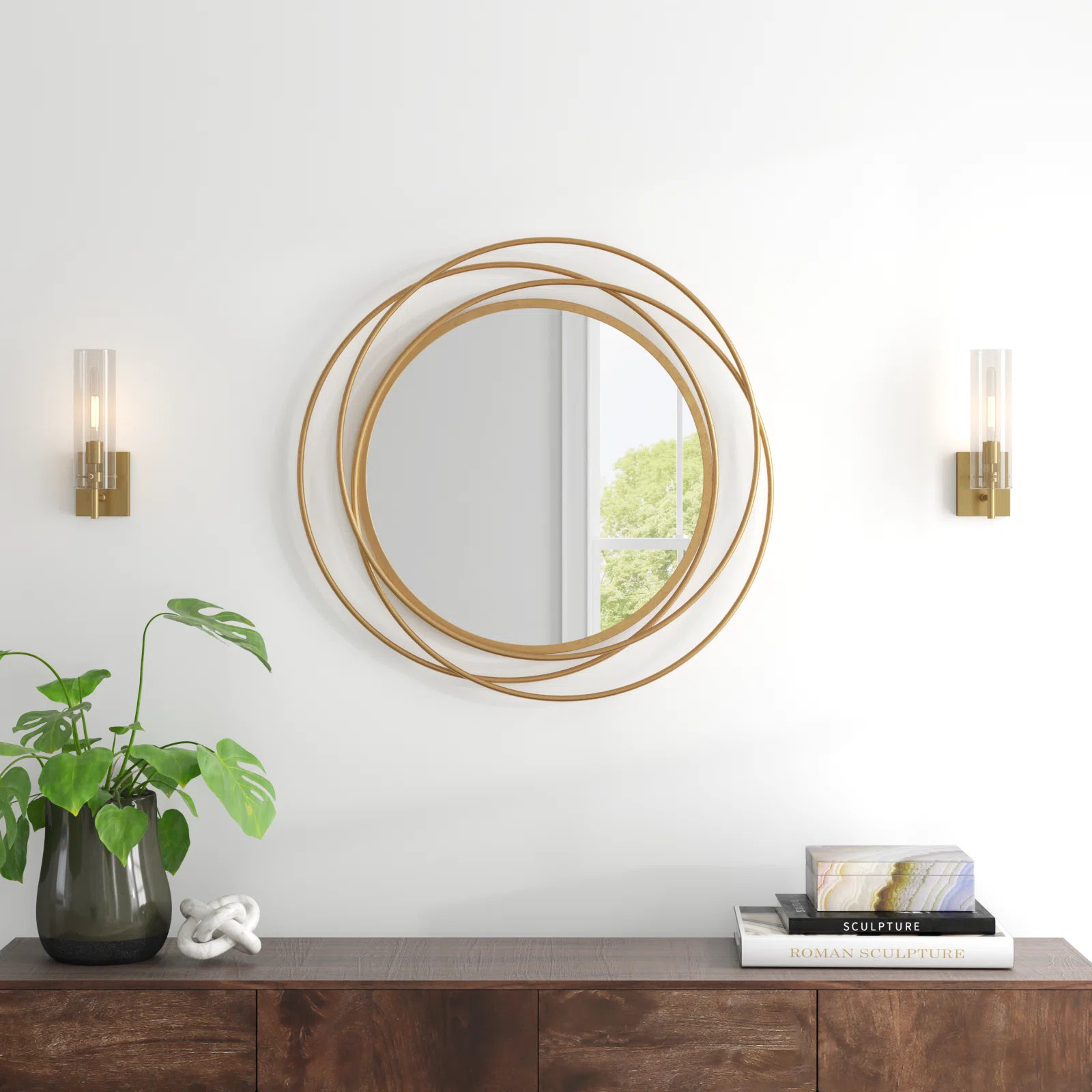 Wade Logan® Metal Room Wall Mirror with Overlapping Circles & Reviews | Wayfair | Wayfair North America