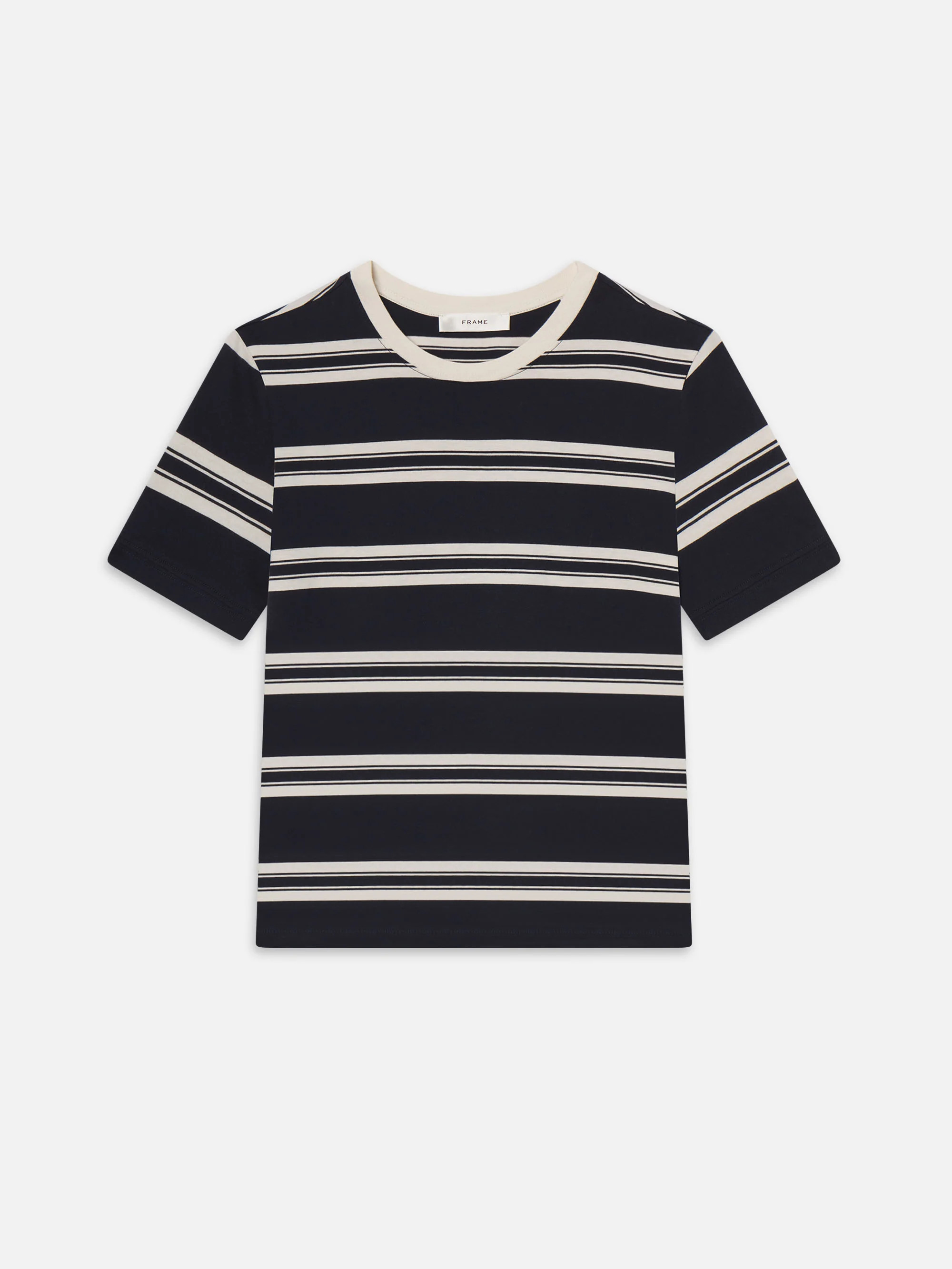 The Striped Baby Tee -- Navy Multi | Frame Denim