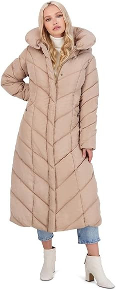 Steve Madden Women's Long Chevron Maxi Puffer Coat | Amazon (US)