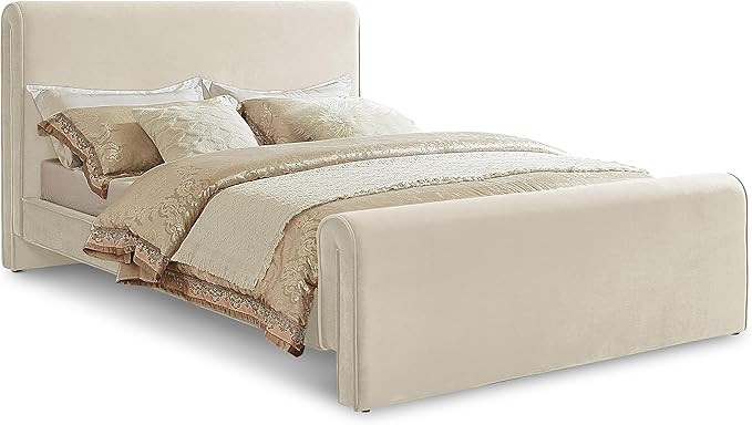 Meridian Furniture SloanCream-Q Sloan Collection Modern | Contemporary Velvet Upholstered Queen B... | Amazon (US)
