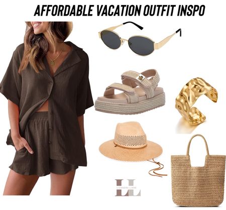 Affordable vacation outfits, travel outfit, beach trip, summer fashion, summer style, matching set, swim cover up, sandals, summer vacay, Mexico 

#LTKFindsUnder100 #LTKTravel #LTKStyleTip