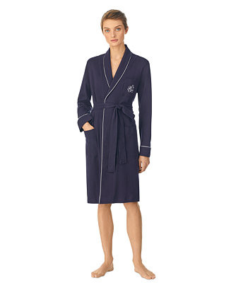 Lauren Ralph Lauren Quilted Shawl Collar Short Robe - Macy's | Macy's