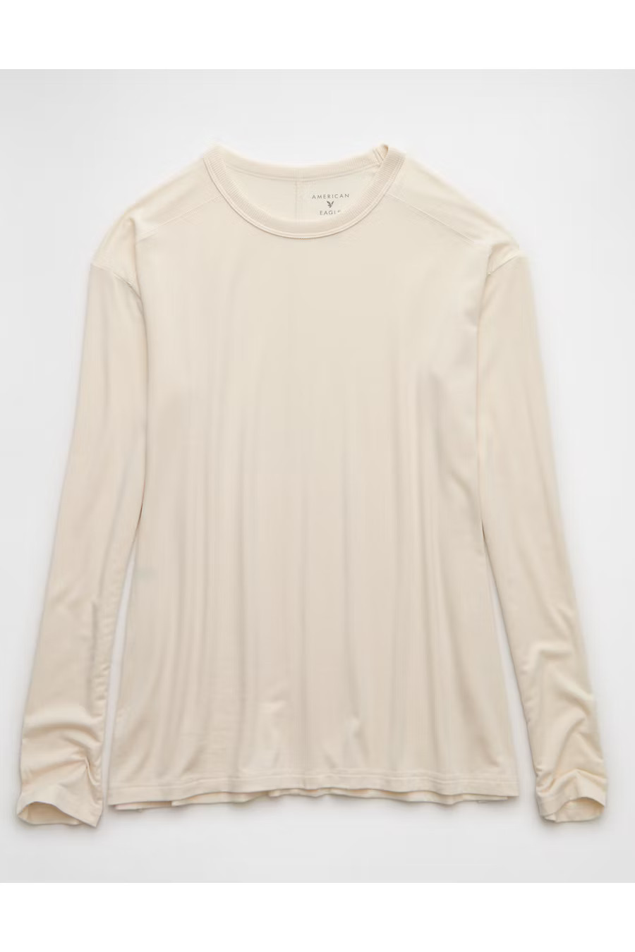 AE Soft & Sexy Long Sleeve T-Shirt Women's Cream L | American Eagle Outfitters (US & CA)