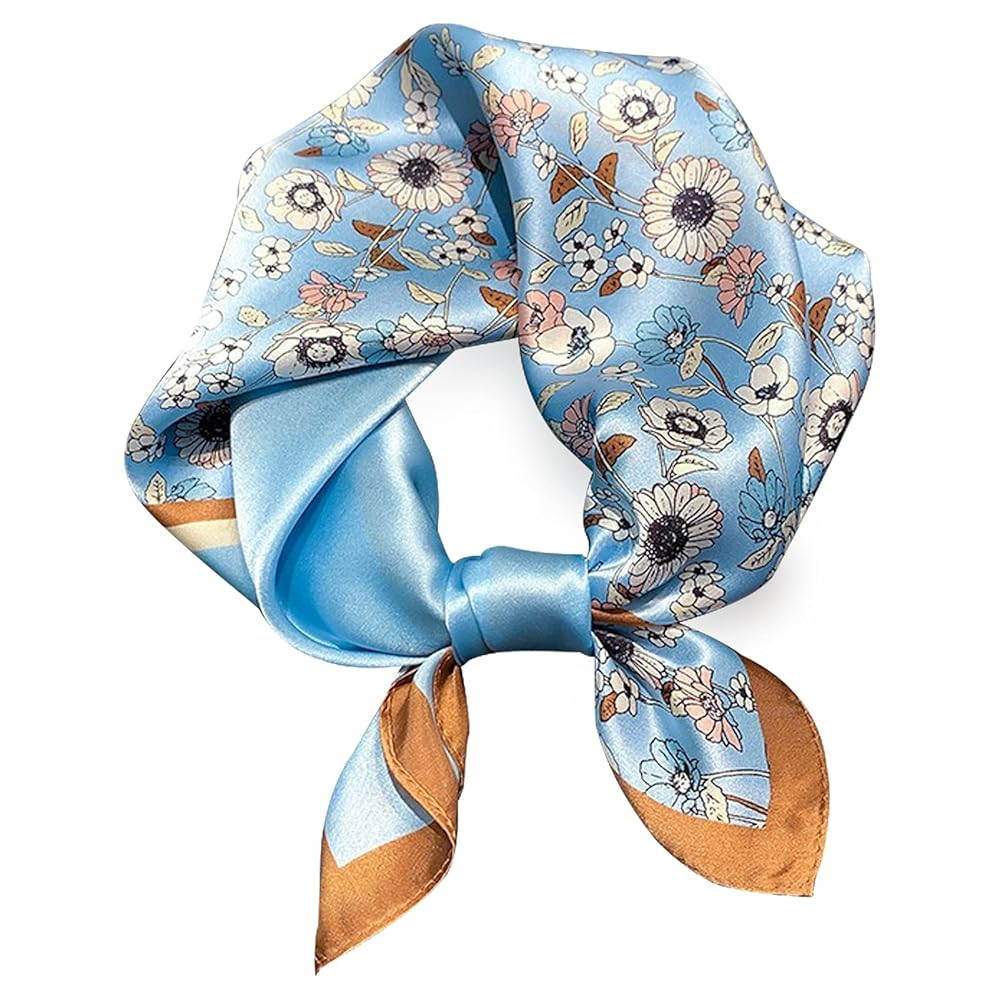 PoeticEHome 100% Mulberry Silk Neck Scarf 21"x21" Small Square Scarfs for Women Gift Packed | Amazon (US)
