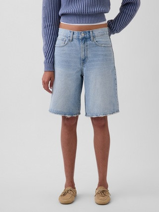 11" Mid Rise Longline Denim Shorts | Gap (CA)