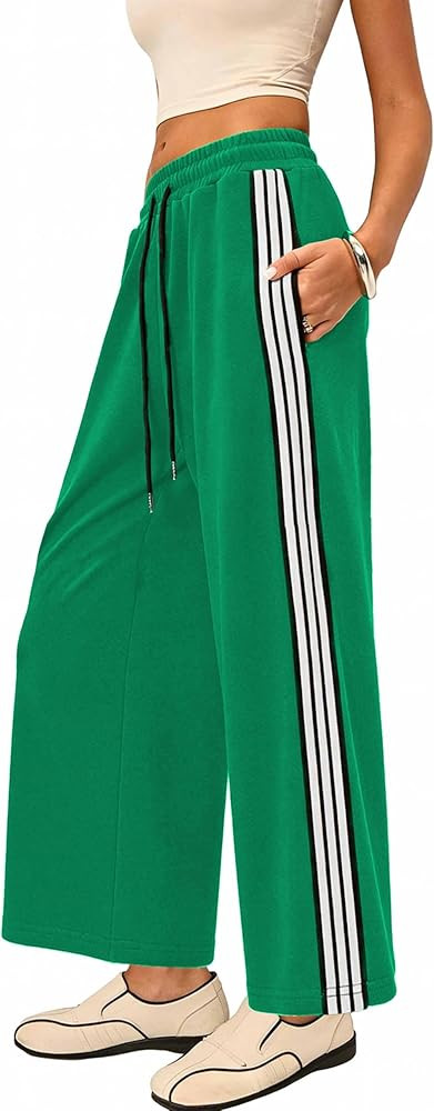 Lumister Women's High Waist Wide-Leg Track Pants with Pockets - Lightweight Quick-Dry Athletic Jo... | Amazon (US)