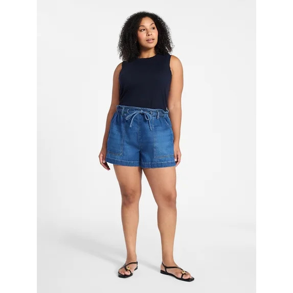 Time and Tru Women's Drapey Utility Shorts, 4" Inseam, Sizes XS-XXXL | Walmart (US)