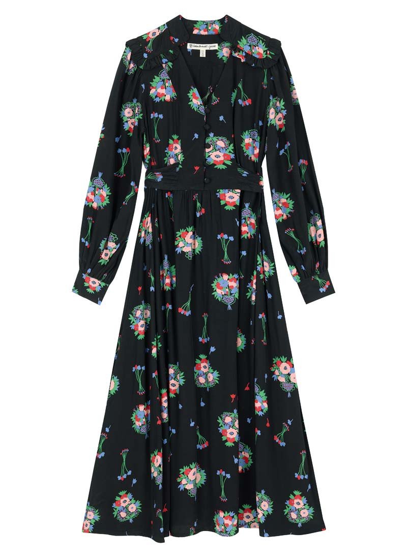 Celia Birtwell X Joanie - Marie Antoinette Floral Print Bell Sleeve Maxi Dress | Joanie