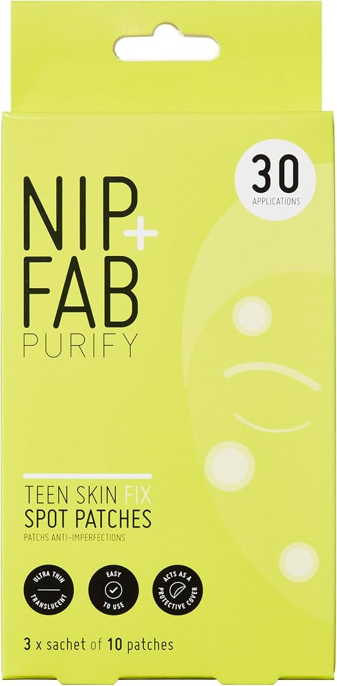 Nip+Fab Teen Skin Spot Patches, 30 Patches, Perfect for Blemish-Prone Teenage Skin, Anti-Spots wi... | Amazon (UK)