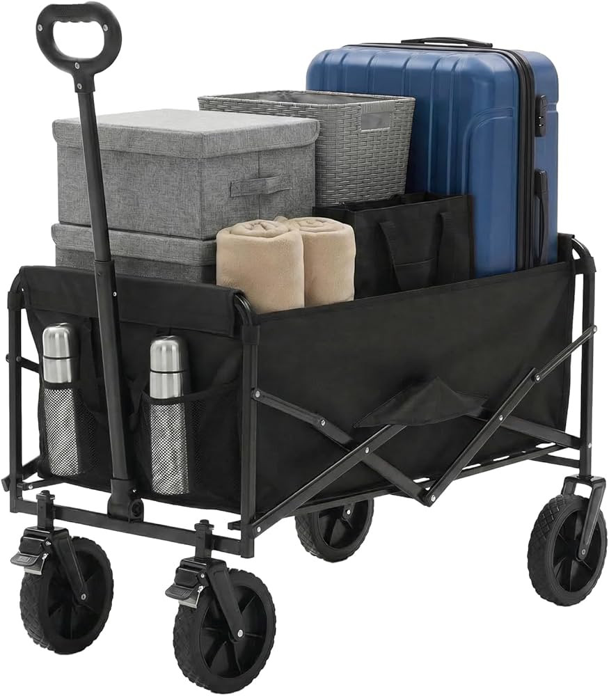 DUMOS Collapsible Wagon Cart Foldable with Wheels, 102L Large Capacity 330 lbs Utility Carts Heav... | Amazon (US)