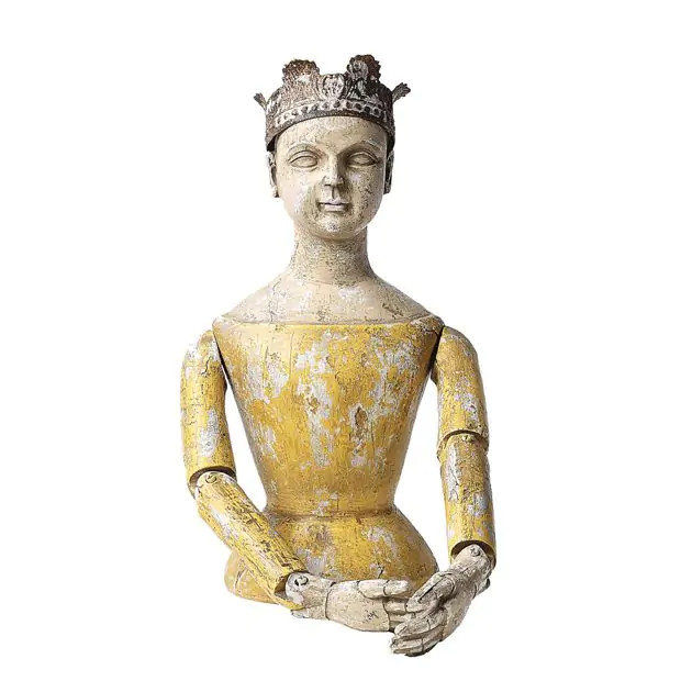 Yellow Vintage Reproduction Crowned Bust Figurine | Antique Farm House