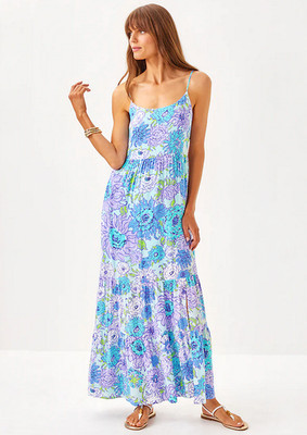 NWT LILLY PULITZER SIZE MEDIUM TERESA MAXI DRESS *LET IT GOGH* MULTI | eBay US