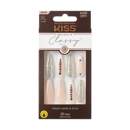 KISS Classy Premium Fake Nails Sophisticated 30 Count | Walmart (US)