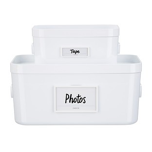 like-it Small Label Holders White Pkg/4 | The Container Store