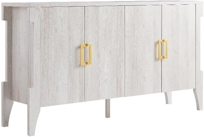 BOWERY HILL Farmhouse Wood 6-Shelf Buffet in White Oak Finish | Amazon (US)