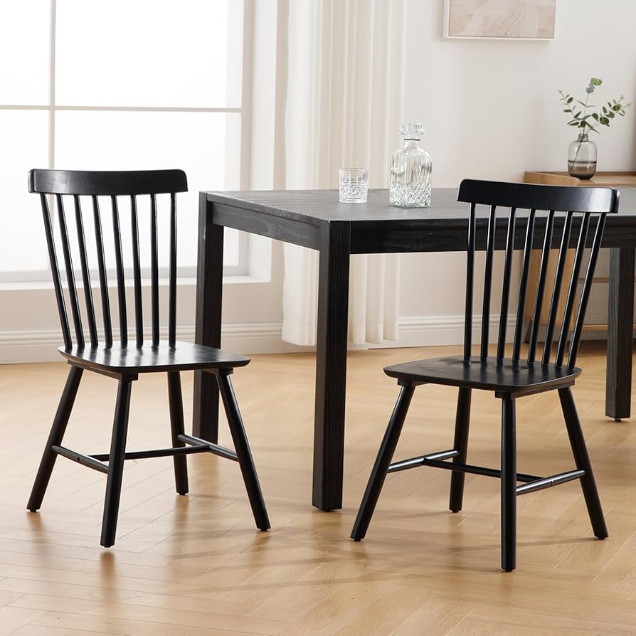 Farmhouse Style Windsor Chairs Set of 2, Vintage Kitchen & Dining Room Chairs with Spindle Back, ... | Amazon (US)