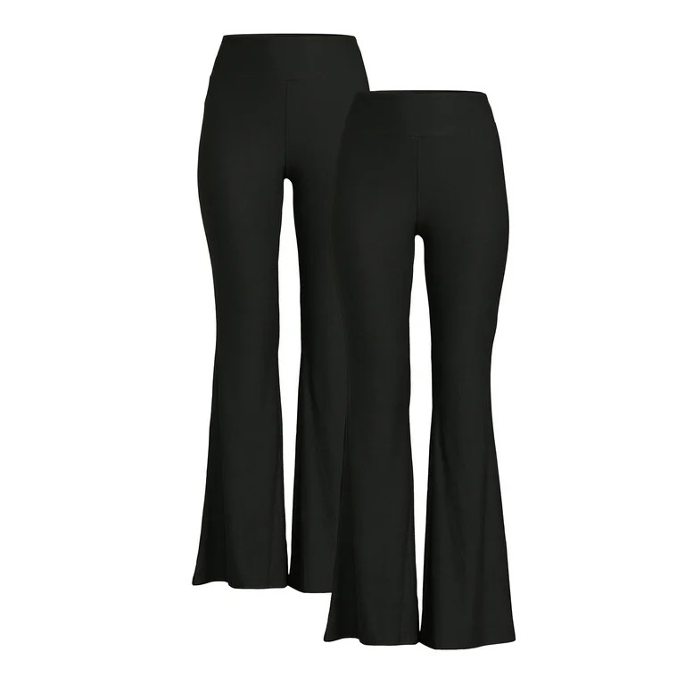 No Boundaries Juniors Flare Pants, 2-Pack, 32" Inseam, Sizes S-3XL - Walmart.com | Walmart (US)