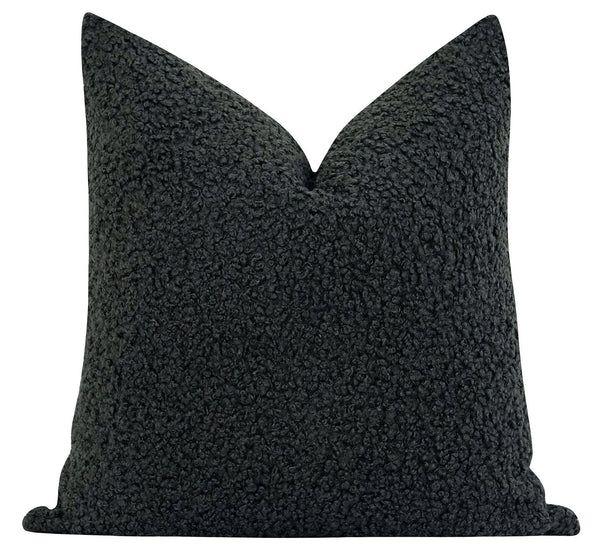 Caniche Slate Grey Boucle Pillow | Land of Pillows