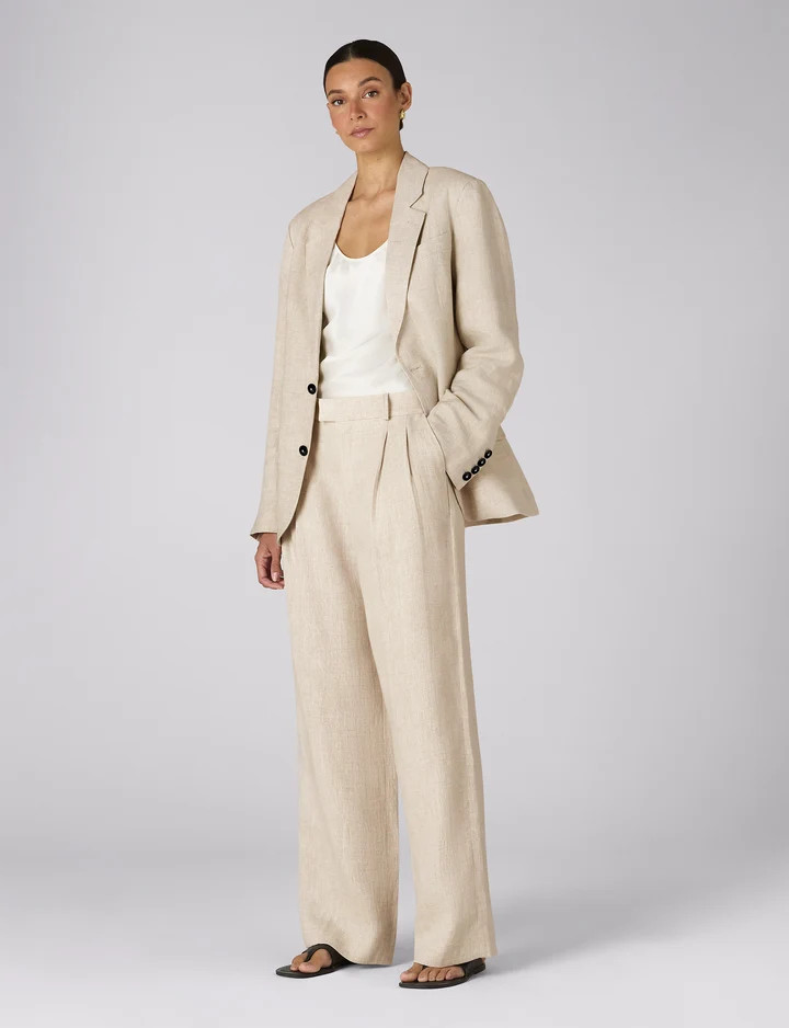 Rampling Trouser: Linen, Oatmeal | With Nothing Underneath