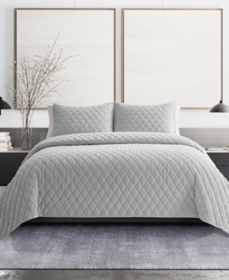 Vera Wang Diamond Velvet Quilt Sham Set | Macy's