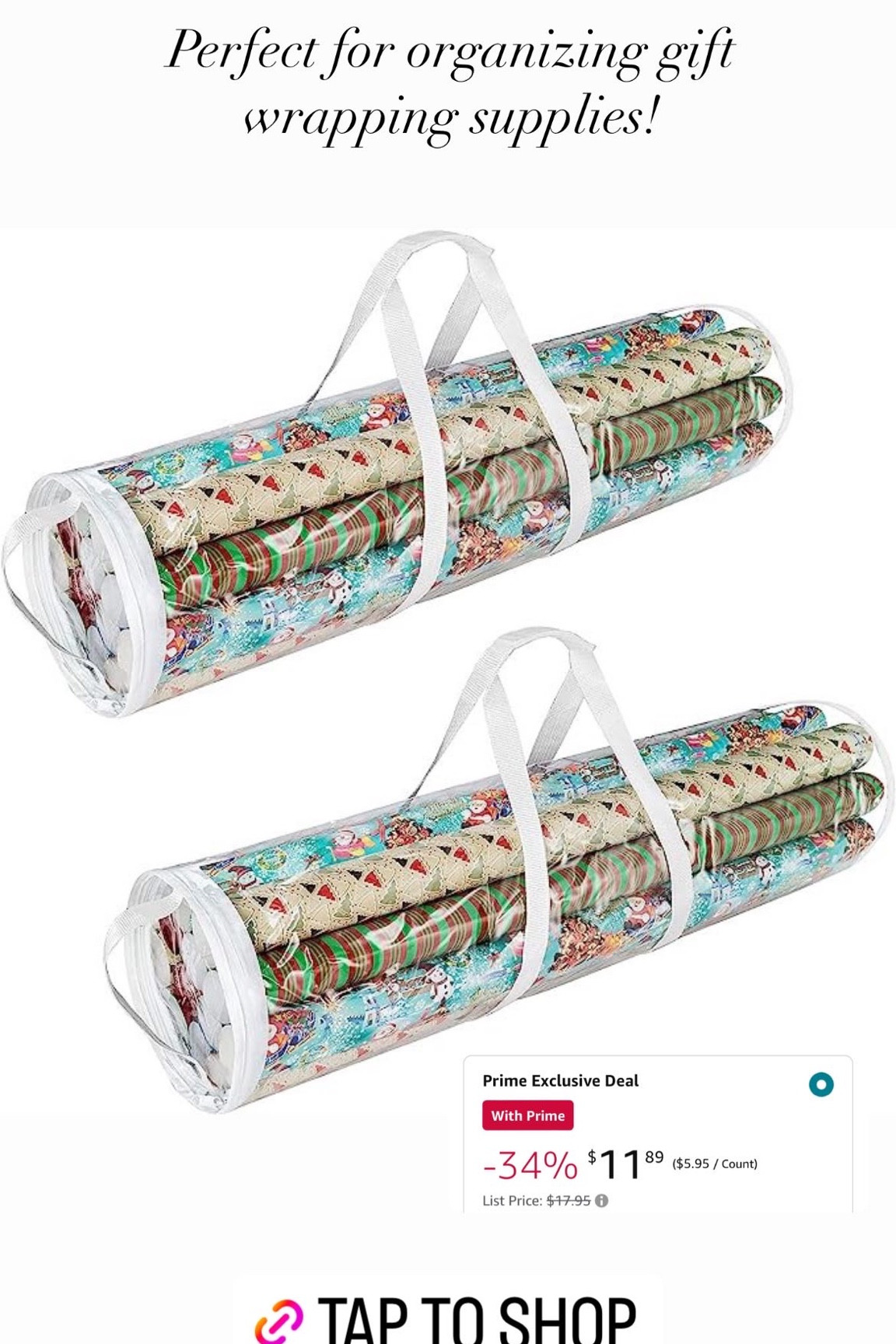 Amazon prime deal on an easy space saving gift wrapping organizer 🤍

#LTKhome #LTKunder50 #LTKxPrimeDay