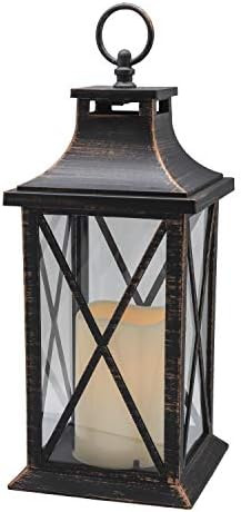 YAKii 14" Decorative Candle Lantern LED Flameless Candle Timer, Plastic LED Candle & Holder, Indoor  | Amazon (US)