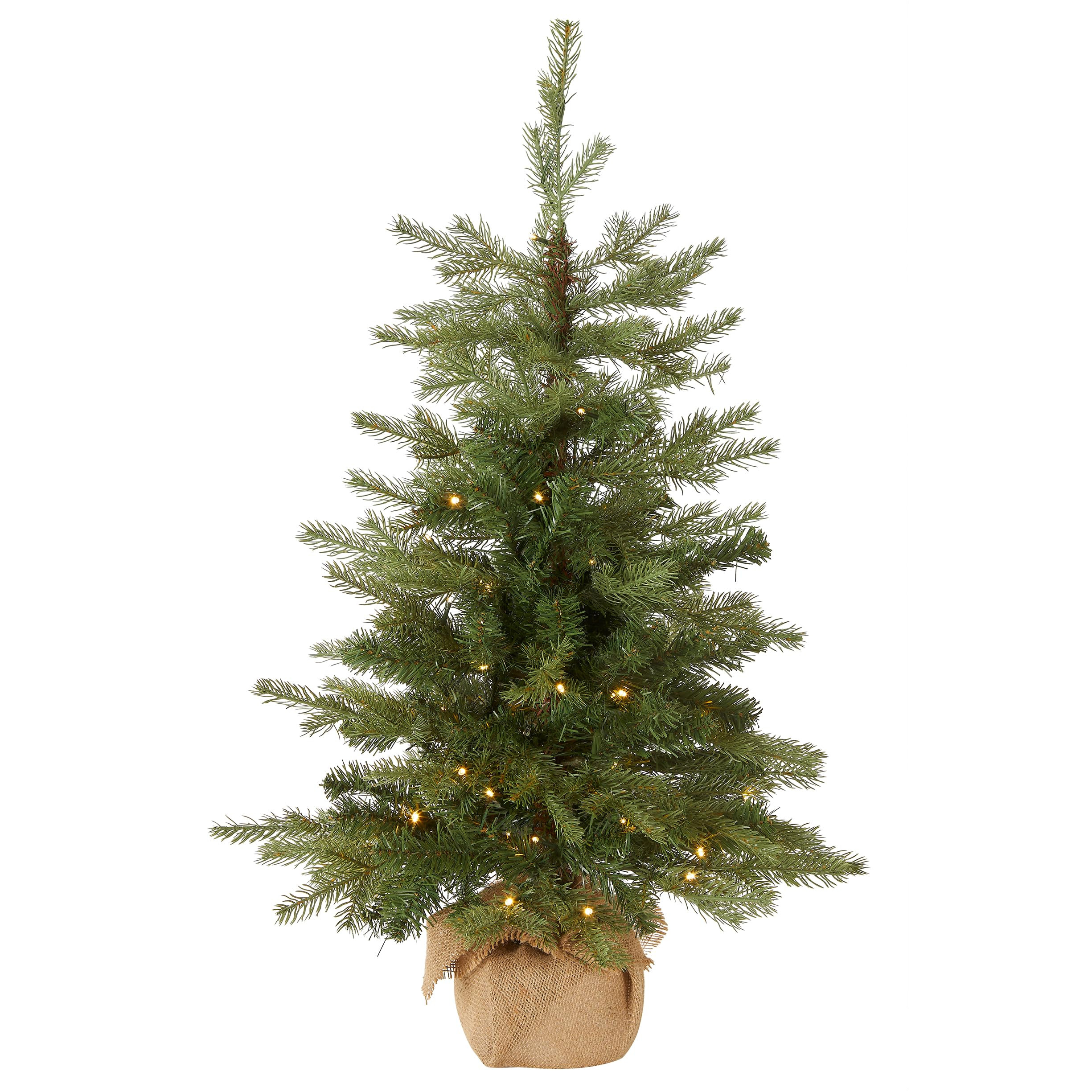 National Tree Company Pre-Lit 'Feel Real' Artificial Mini Christmas Tree, Green, Nordic Spruce, W... | Amazon (US)