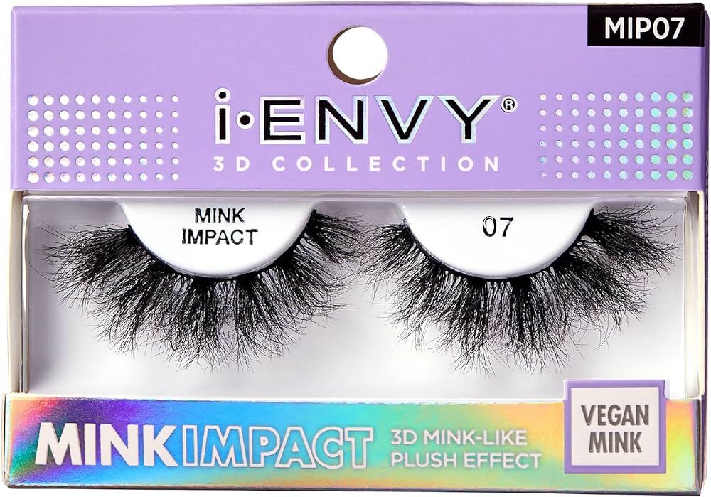 i-Envy False Lashes 3D Mink-Like Plush Impact Natural to Dramatic Vegan Eyelashes | Amazon (US)