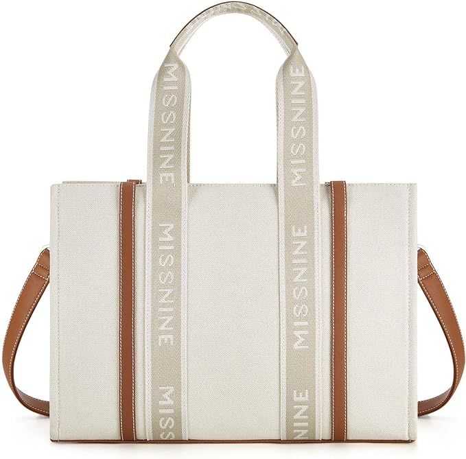 Missnine Tote Bag for Women Canvas Top Handle Satchel Purse Trendy Lightweight Hobo Shoulder Bag ... | Amazon (US)