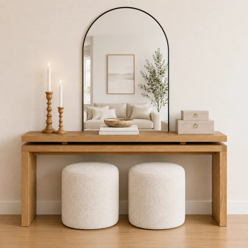 60" Farmhouse Console Table \u2013 Solid Wood & MDF Entryway Table(Antique Brown) | Wayfair North America