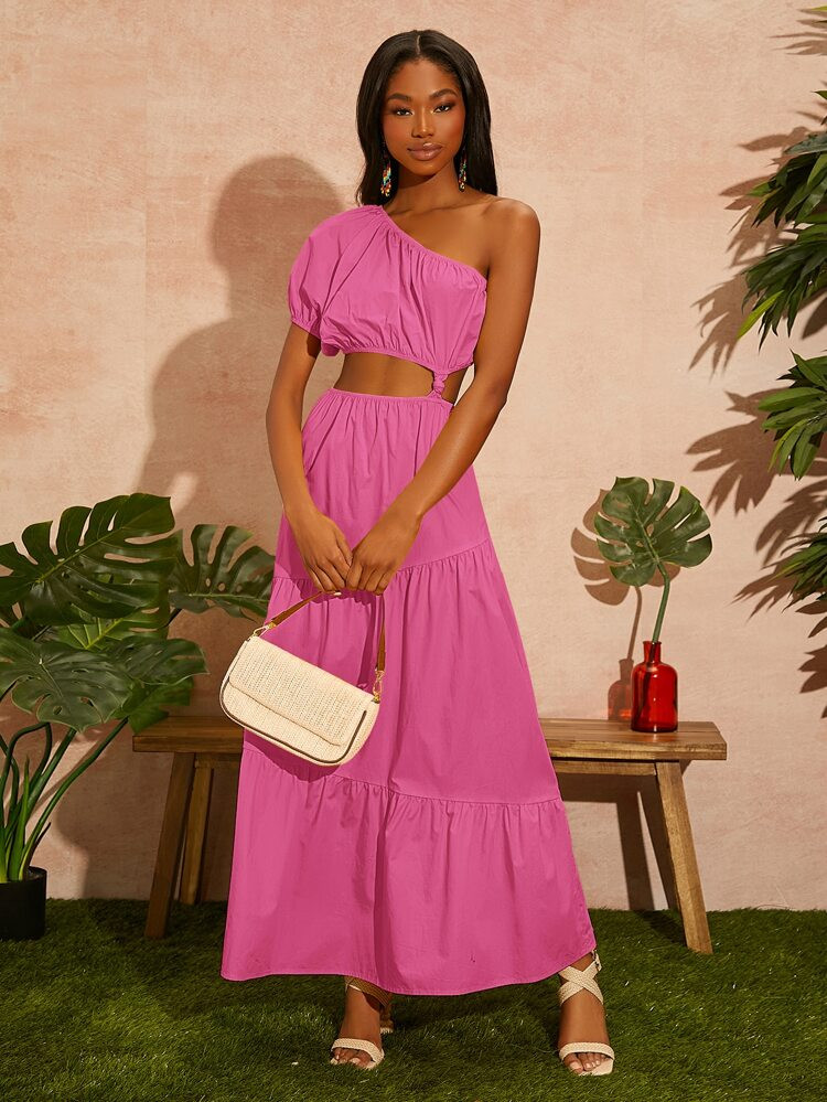 SHEIN NEWNESS Cut Out Waist One Shoulder Dress | SHEIN