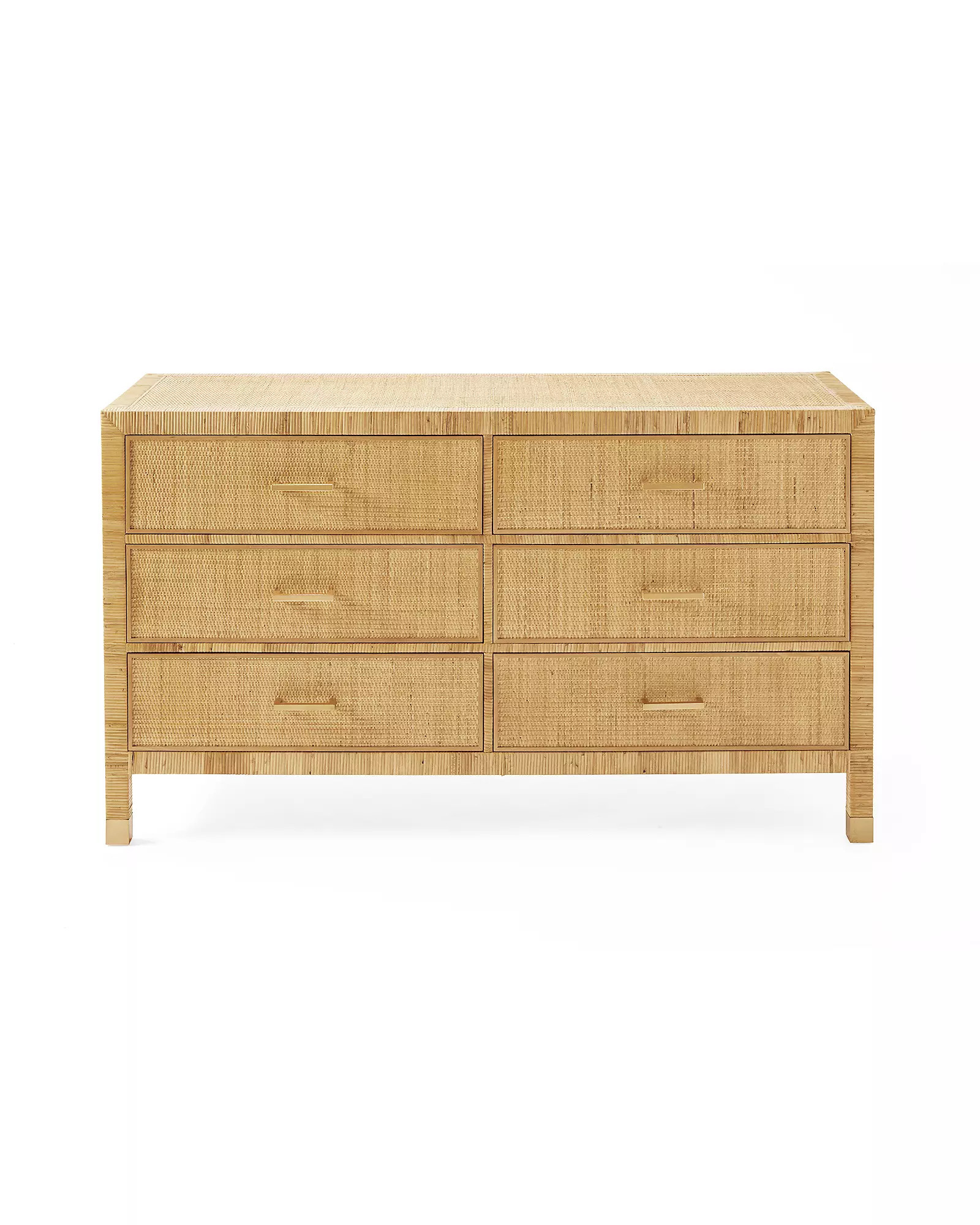 Balboa Rattan Dresser – Wide 6-Drawer - Natural | Serena & Lily | Serena and Lily