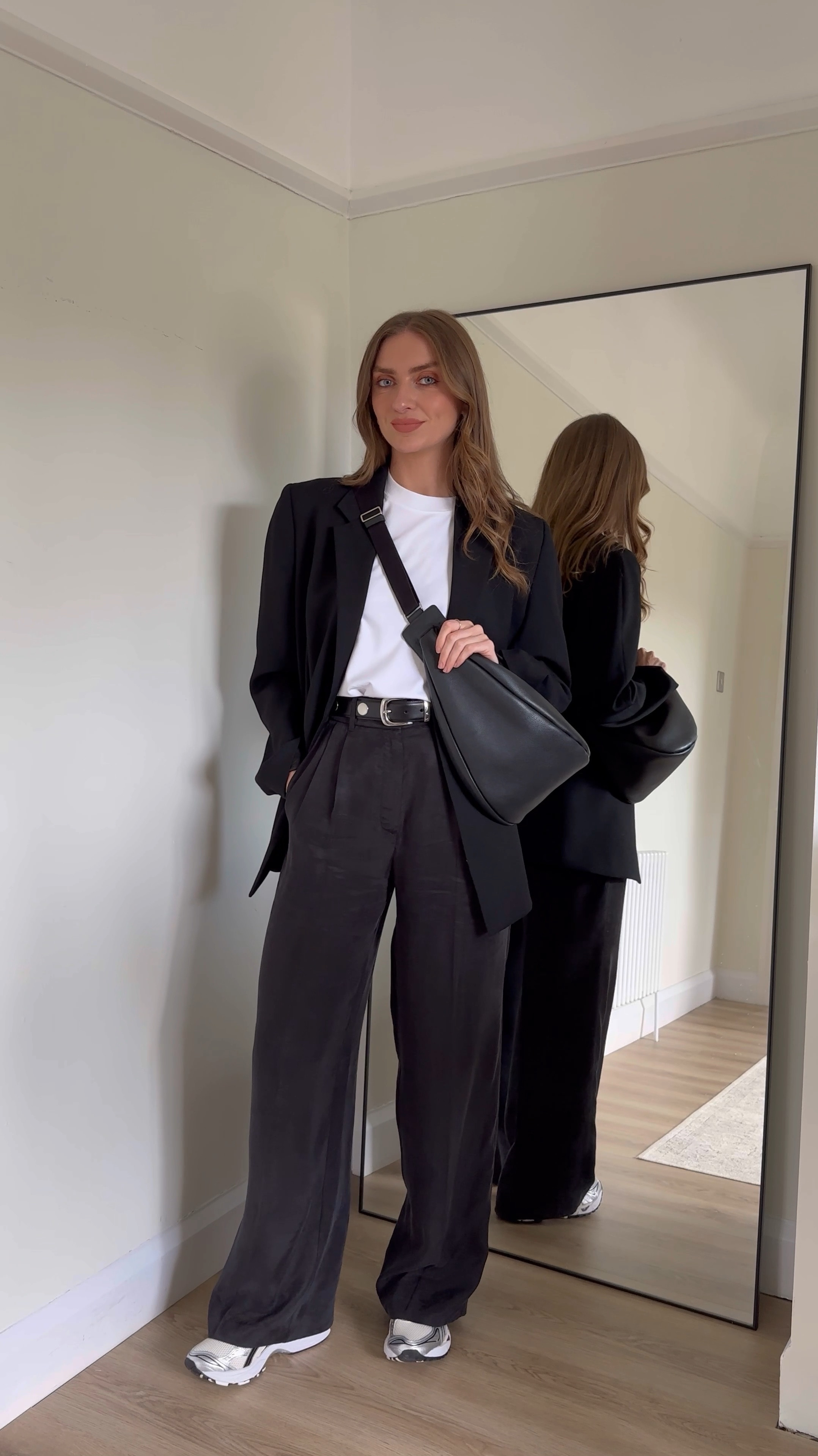 What I wore to a recent All Saints event in Liverpool 
Wearing a medium in the white t-shirt, this is SO soft
A size 8 in the black wide leg trousers
I’m 5ft 6 for an idea of the length 
M&S studded leather belt 
ASICS gel kayano trainers 
Totême black blazer - exact & similar styles linked
The Row large banana bag - exact & similar styles linked



Wardrobe staples, black trouser outfit, classic pieces, timeless style, trainer outfit, styling trainers, studded belt 

#FashionMonth #LTKuk #LTKeurope