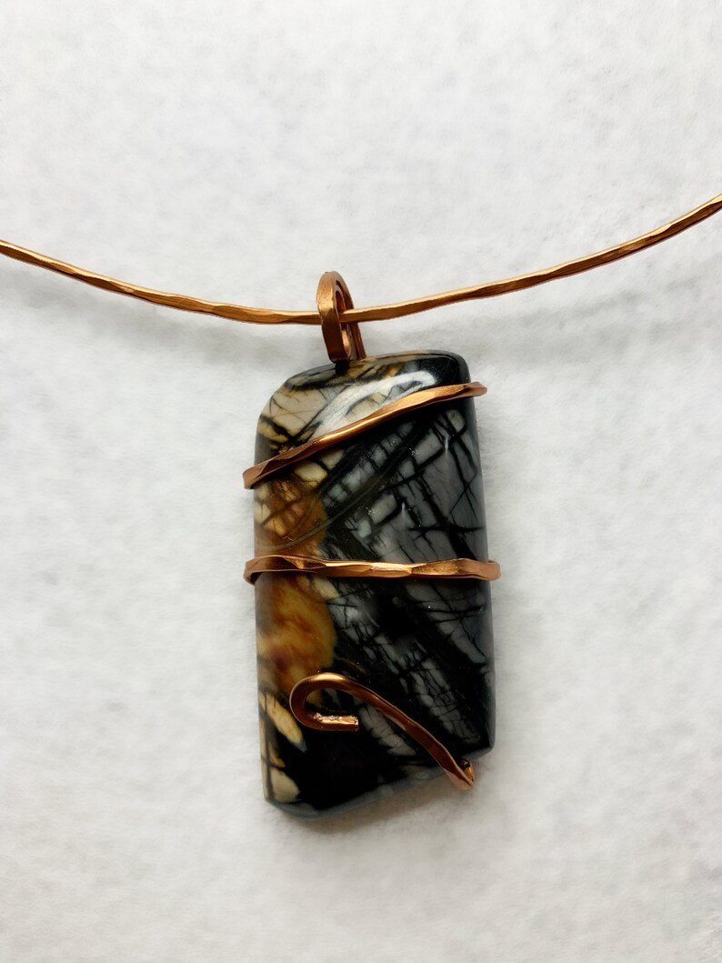 Copper Wrapped Picasso Pendant | Etsy (US)
