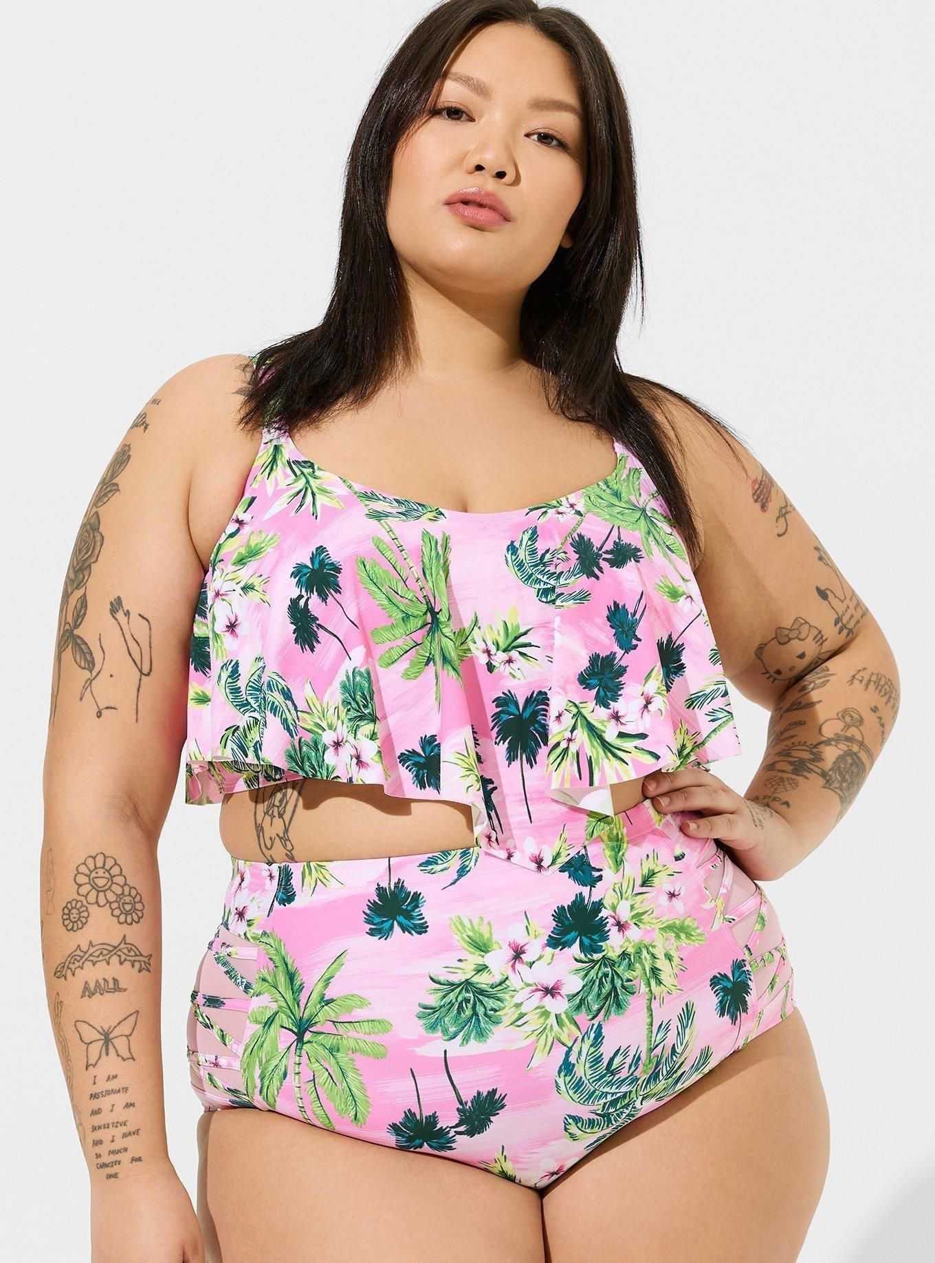 High-Rise Lattice Side Swim Bottom | Torrid (US & Canada)