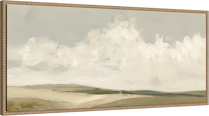 Kate and Laurel Framed Canvas Wall Art Print Whispering Meadows I Panel by Amy Lighthall, 40 x 18... | Amazon (US)