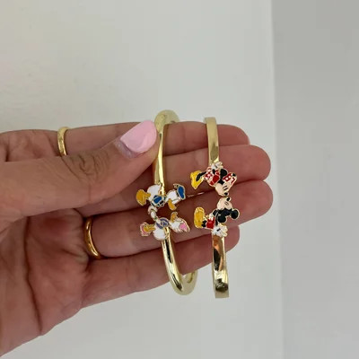 Disney Mickey & Minnie Mouse Kissing Cuff Bracelet - Mickey Mouse & Minnie Mouse | BaubleBar