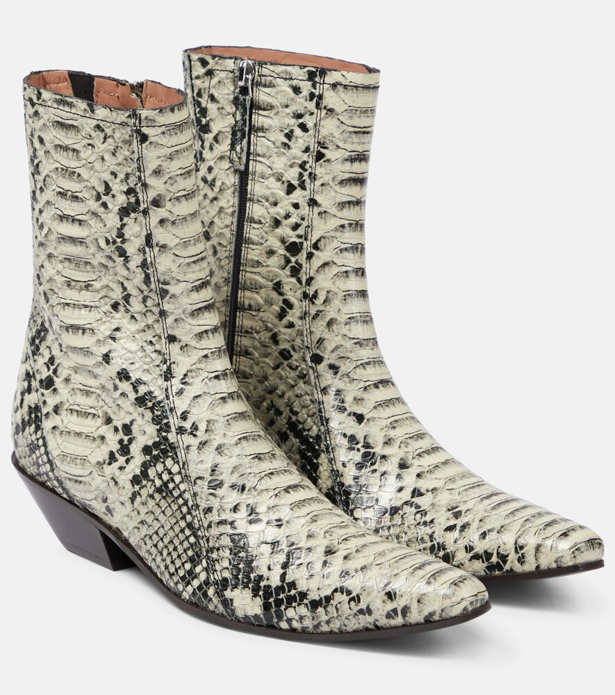 Acne Studios Snake-effect leather ankle boots | Mytheresa (UK)