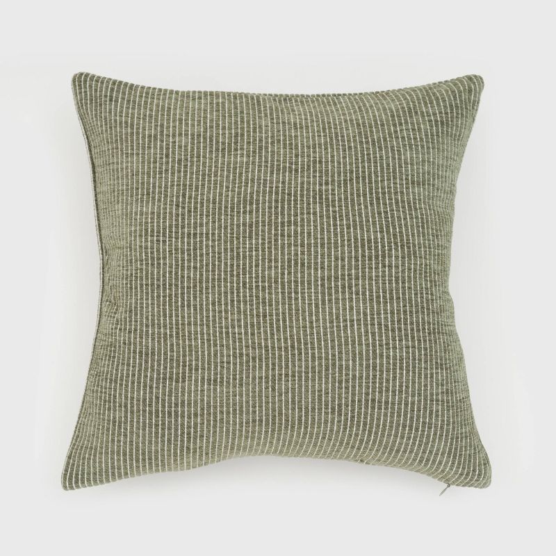 18"x18" Nea Striped Chenille Woven Square Throw Pillow - freshmint | Target
