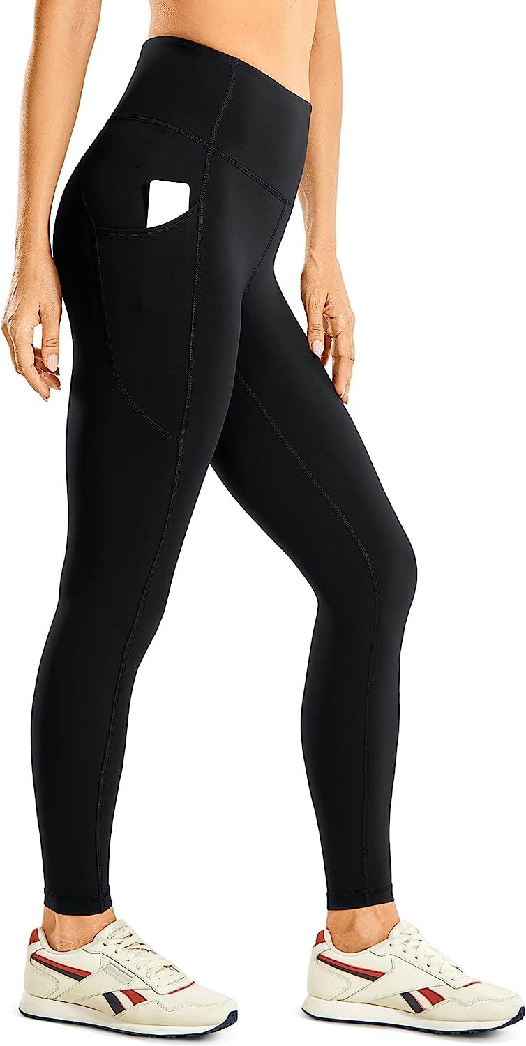 Amazon.com: CRZ YOGA Womens Brushed Naked Feeling Workout Leggings 25" - High Waisted Gym Athleti... | Amazon (US)