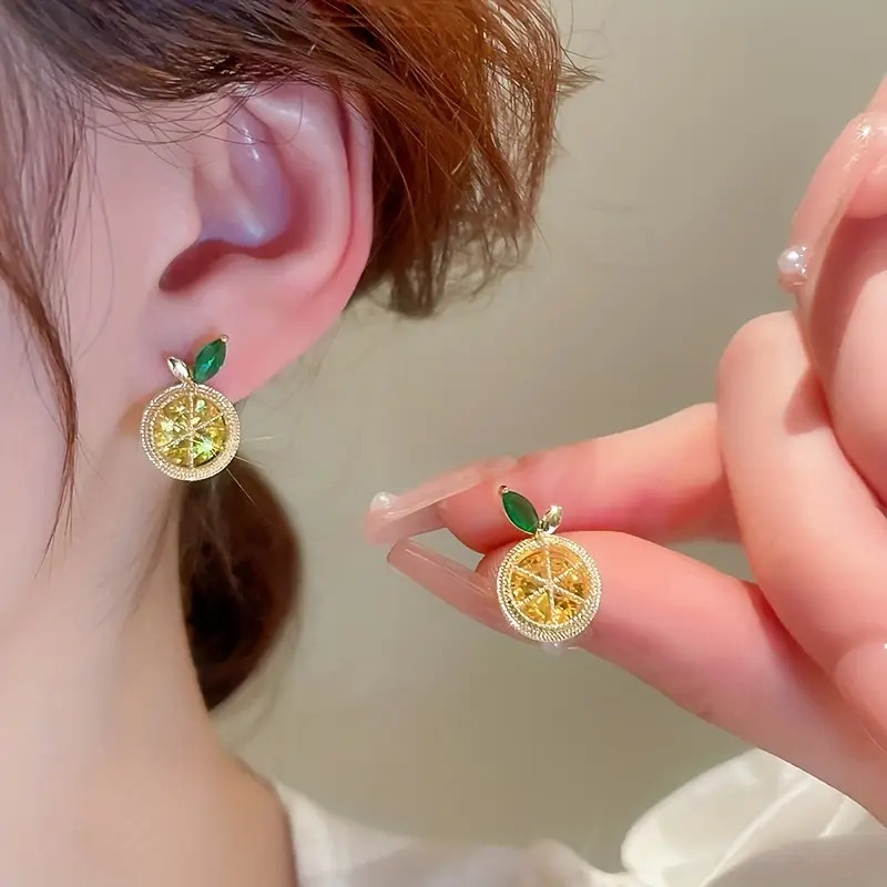 Fashion Lemon Earrings Creative Versatile Design Earrings - Temu | Temu Affiliate Program