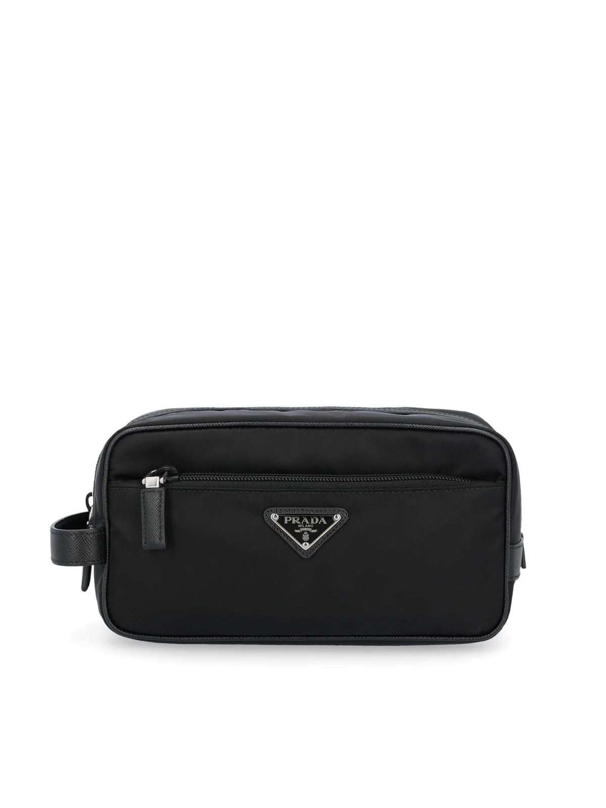 Prada Logo Plaque Travel Pouch | Cettire Global
