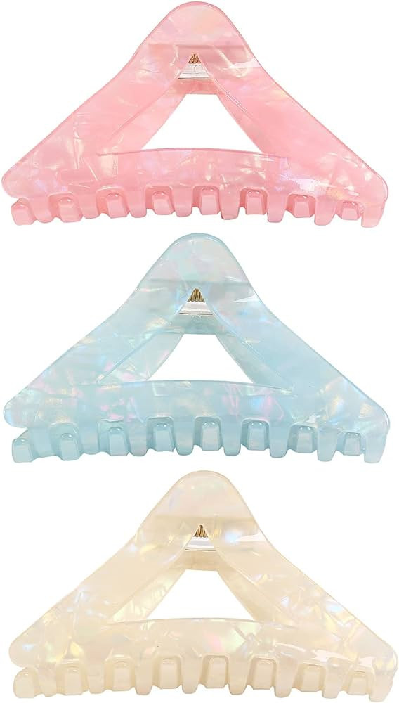 Jayongnee clip 4.5 Inch Large triangle claw clips for thick hair,Nonslip Hair Clips for Women Thi... | Amazon (US)
