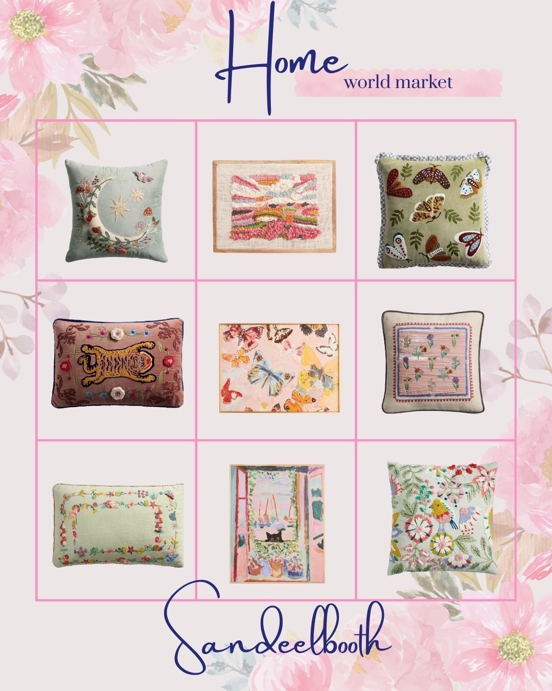 World Market new home decor arrivals are speaking my love language. 🌸🦋
Think embroidered pillows, whimsical art prints, vintage-inspired florals, butterflies, tigers, and all the layered texture that makes a home feel collected—not cookie cutter.

If you love colorful home decor, eclectic styling, cottage-core touches, and global-inspired accents, these World Market finds are such an easy way to refresh a living room, bedroom, or cozy reading nook without a full redecorate.

I’m always drawn to pieces that feel joyful and intentional—the kind of decor that tells a story and makes a space feel warm the second you walk in. These new arrivals are perfect for mixing with thrifted finds, heirlooms, or your favorite neutral staples.

✨ Great for:
• cozy layered homes
• vintage-inspired interiors
• colorful pillows + statement art
• spring home refresh ideas
• eclectic & maximalist decor lovers

Everything is linked and ready to shop below. Save this post if you’re dreaming up your next cozy corner 🤍



#LTKselfcare #LTKHome #LTKFindsUnder50