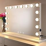Makeup Vanity Mirror with Lights, 3 Color Modes Hollywood Style Cosmetic Set, Frameless Tabletop or  | Amazon (US)